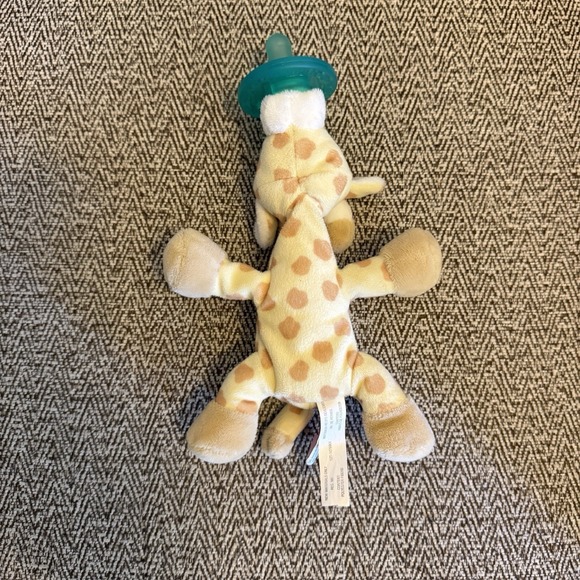 WubbaNub Giraffe Baby Pacifier and Holder Plush Animal Stuffed Toy Mary Meyer - Picture 4 of 6